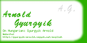 arnold gyurgyik business card